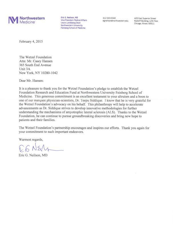 Northwestern Pledge Letter
